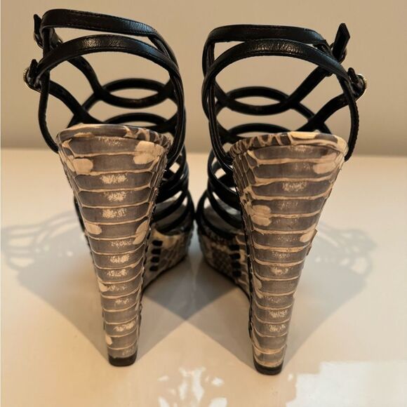 Roberto Cavalli Strappy Platform Wedges - Picture 5 of 13